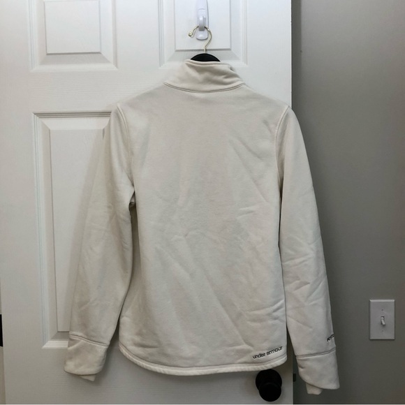Under Armour Women's Delma 1/4 Zip Fleece Cold Outerlayer Pullover in White M - Picture 13 of 16